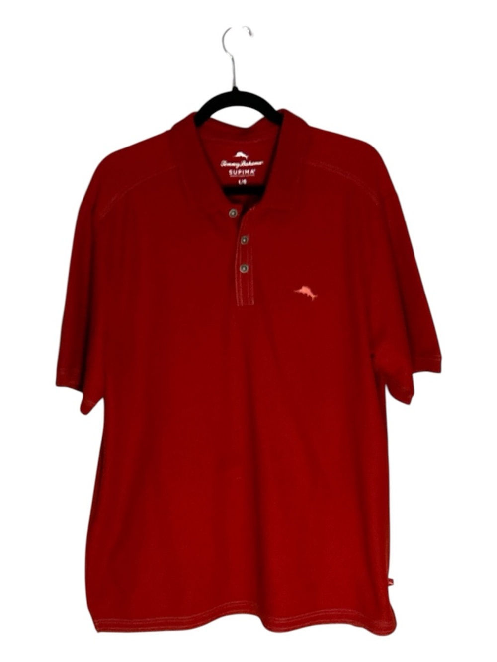 Tommy Bahama Deep Red Short Sleeve Polo with Dolphin Logo